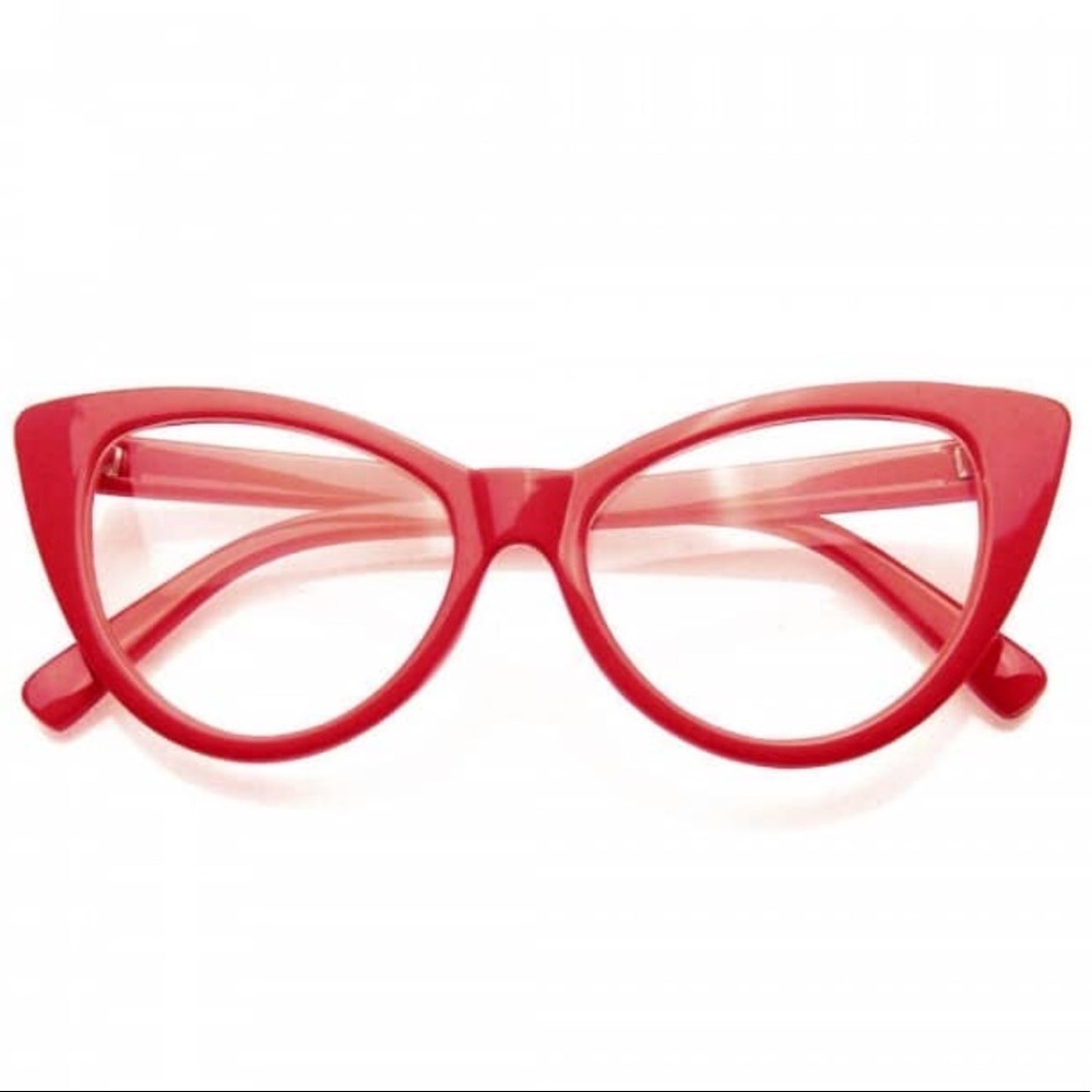 Super Cat Eye Glasses Vintage Inspired Clear Lens
